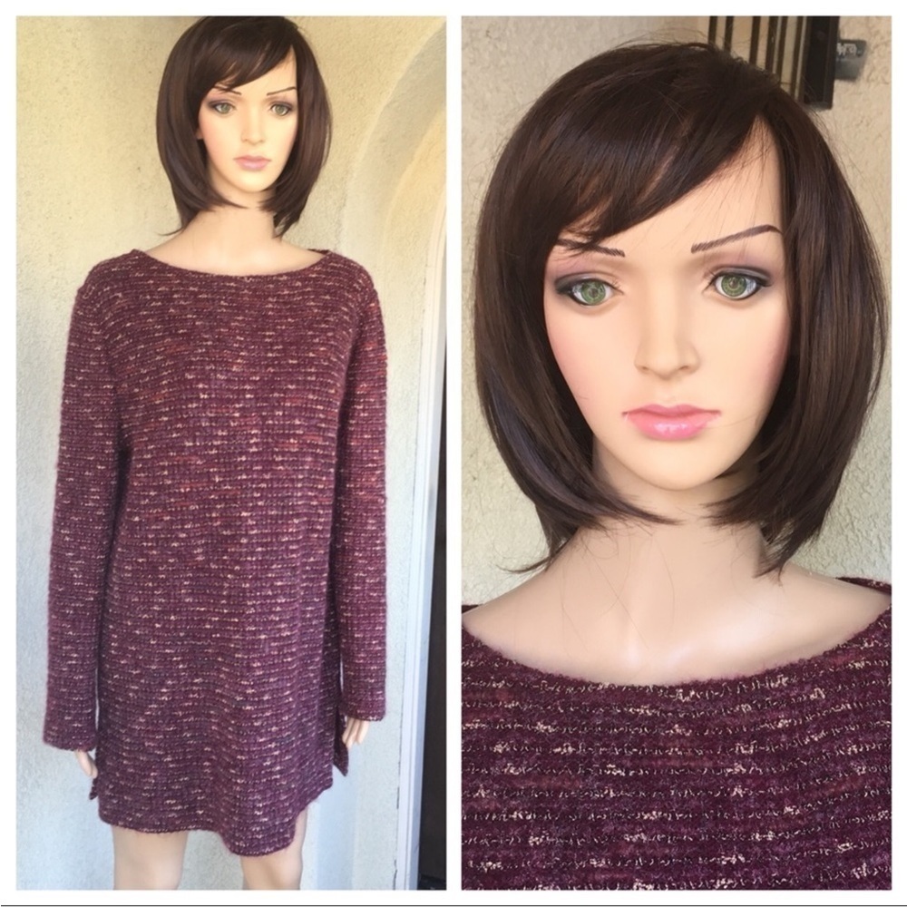 ST JOHN VINTAGE BORDEAUX TUNIC SWEATER. EXCELLENT CONDITION. SIZE LARGE……​​​
